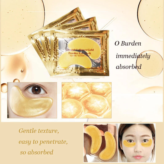 honeybee  100pcs Gold Collagen Eye Patches Anti-Aging Anti Wrinkle Dark Circles Removal Beauty Eyes Care Eye Mask For Skin Care
