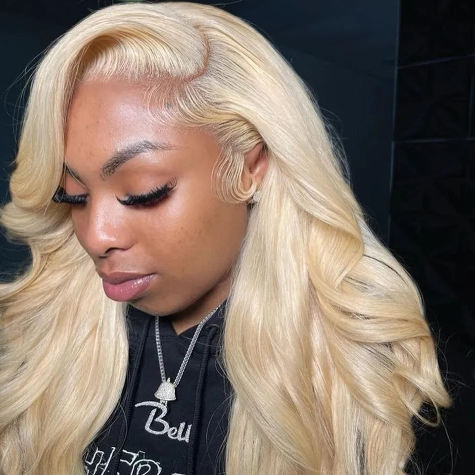 HD Transparent 13x4 Body Wave Lace Front Human Hair Wigs 613 Blonde Glueless Prepluck Wigs Human Hair Ready To Wear Closure Wig